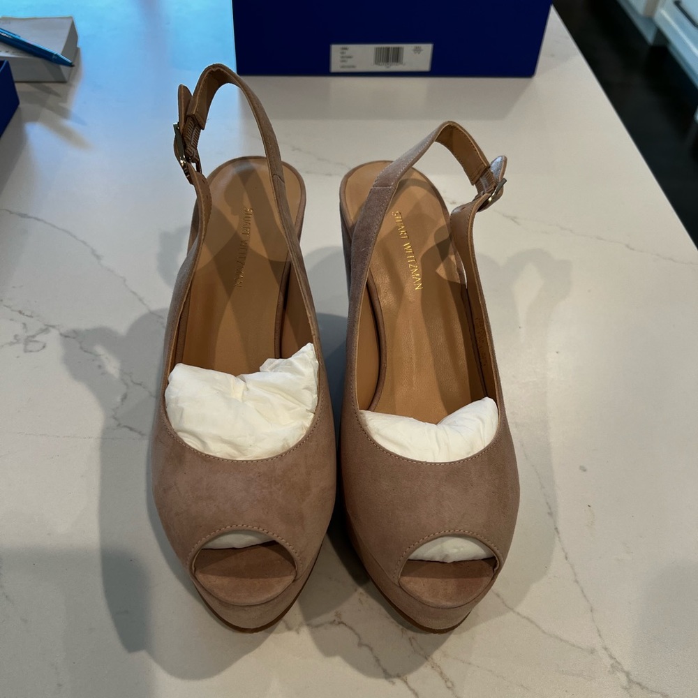 Stuart Weitzman Rinna Suede Wedge